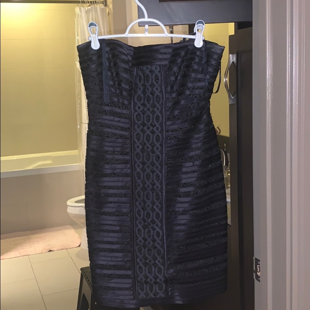 Strapless black dress